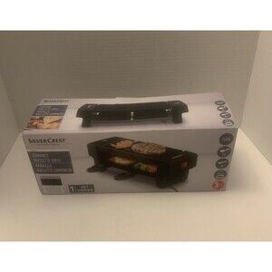 Hot Stone Grill Silver Crest Mini 2 Person 350W Raclette Hot Stone Grill